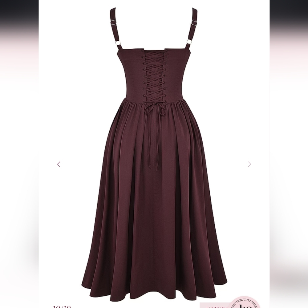 House Of Cb Tatiana - Rich Brown Midi Sundress - Picture 2 of 7